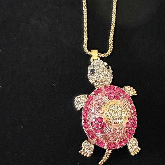 This is a Betsey Johnson piece. Pink and crystal rhinestones. - Picture 3 of 3